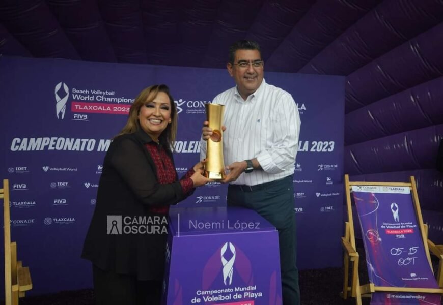 Llega a Puebla Trophy Tour del Mundial de Voleibol de Playa 2023