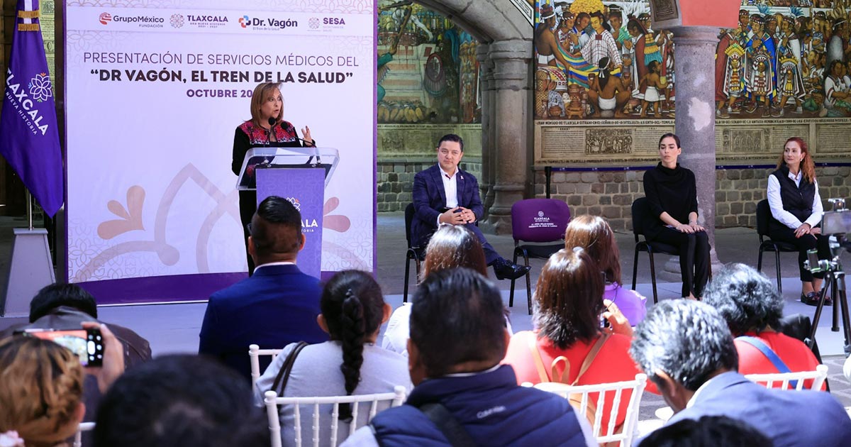 Gobernadora Lorena Cuellar encabezó iniciativa de salud con el "Dr. Vagón El Tren de la Salud"