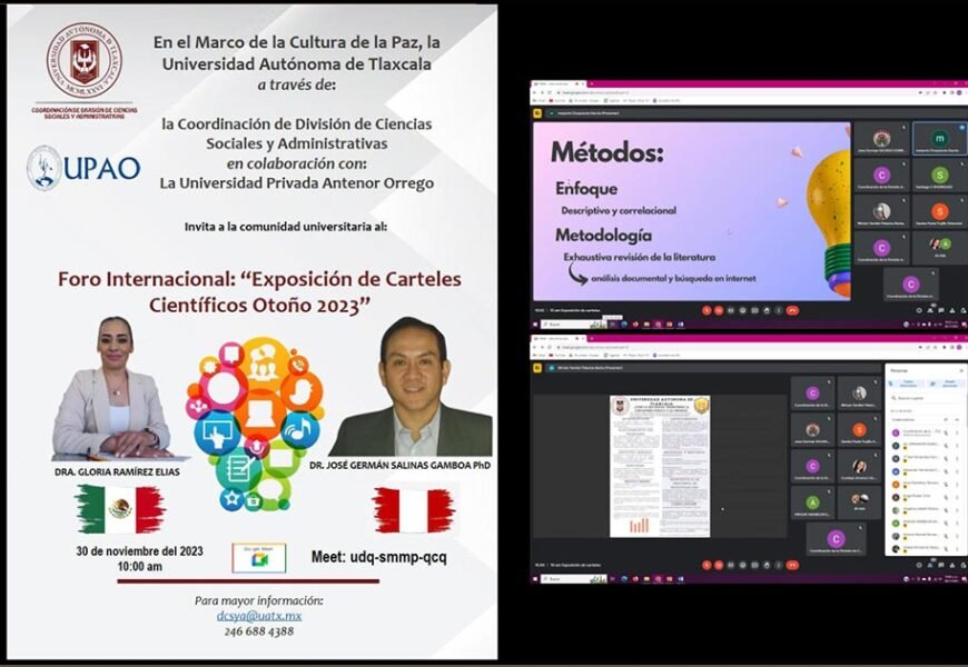 Participan estudiantes de la UATx en foro científico con universidad de Perú