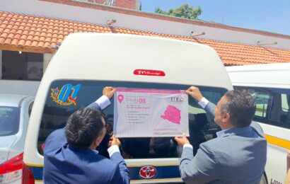 Acuerdan autoridades difundir nueva distritación electoral en el transporte público