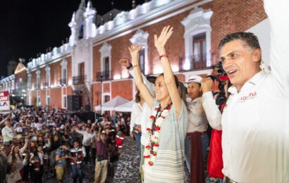 Claudia Sheinbaum respalda a Alfonso Sánchez García durante su visita a Tlaxcala
