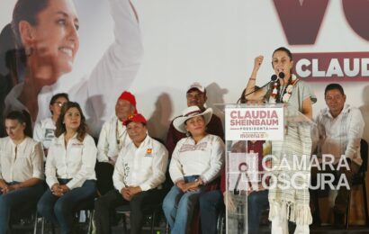 En Tlaxcala, Claudia Sheinbaum propone continuar con el “humanismo mexicano”, se declara ganadora del proceso electoral