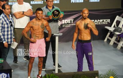 Realizan pesaje de boxeadores para la función internacional de boxeo