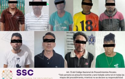 Realizan elementos de la SSC aseguramientos en nueve municipios