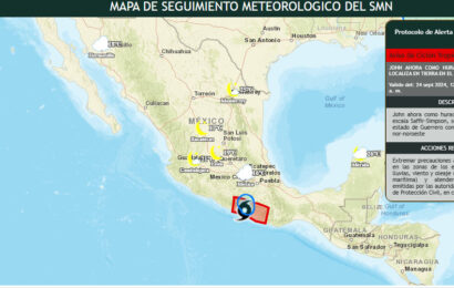 Huracán John toca tierra en Guerrero con categoría 3 y vientos de 195 km/h