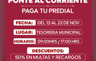 Apizaco anuncia descuentos en Predial por el Buen Fin