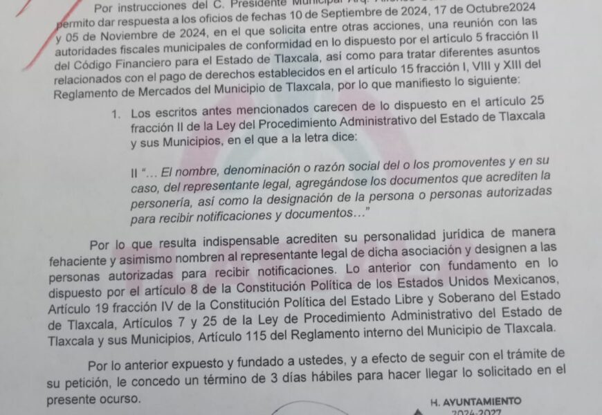 Ayuntamiento de Tlaxcala reafirma compromiso con locatarios del mercado