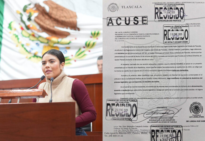 Presenta Lorena Ruiz, oficio de desestimiento de iniciativa
