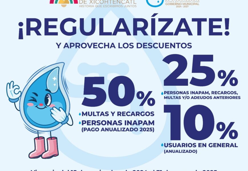 Descuentos en pago anual de agua en Tlaxcala 2025