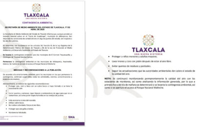 Contingencia ambiental Tlaxcala termina en dos municipios