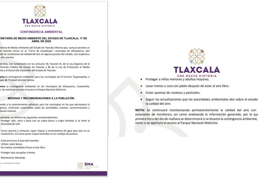 Contingencia ambiental Tlaxcala termina en dos municipios