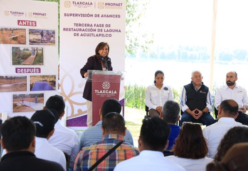 Restauración de la laguna de Acuitlapilco avanza en Tlaxcala