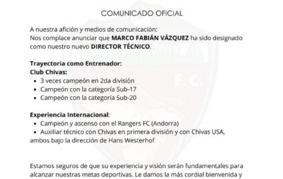 Marco Fabián Vázquez nuevo DT de Coyotes Tlaxcala