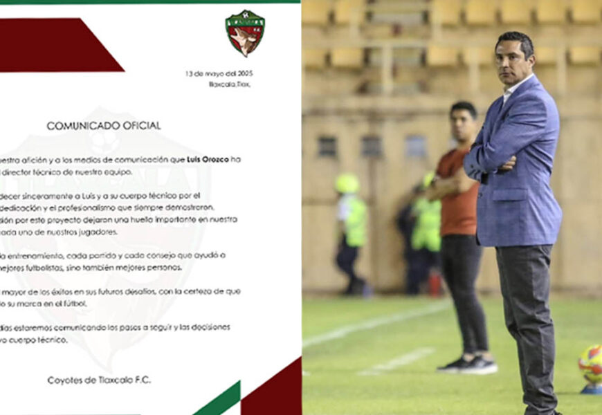 Luis Orozco deja de ser director técnico de Coyotes de Tlaxcala