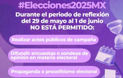 Veda electoral 2025 inicia este 29 de mayo