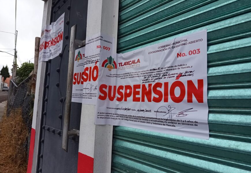 Suspenden diversos establecimientos en Tlaxcala por irregularidades sanitarias