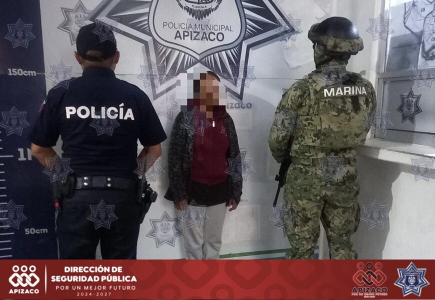 Detienen a mujer por robo en Apizaco tras operativo conjunto