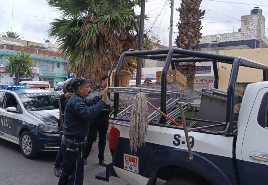 Operativo para retirar objetos en Apizaco busca liberar vialidades y garantizar seguridad