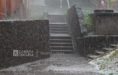 Lluvia con granizo en Tlaxcala causa inundaciones