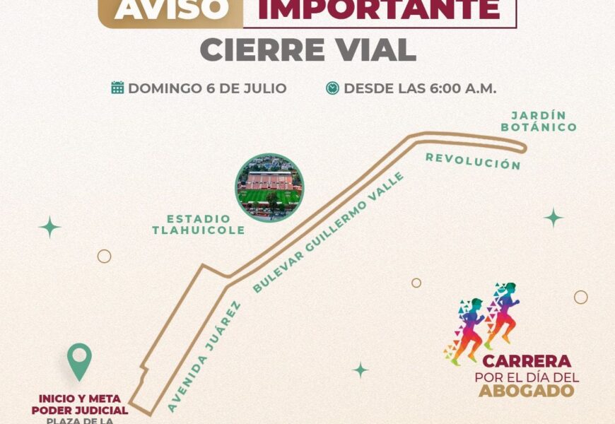 Operativo vial en Tlaxcala por carrera del Día del Abogado