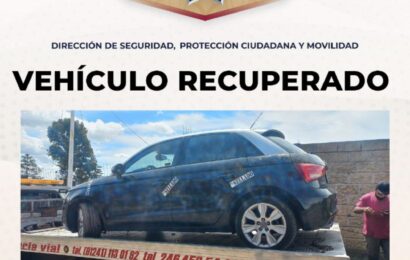 Vehículo con reporte de robo es recuperado