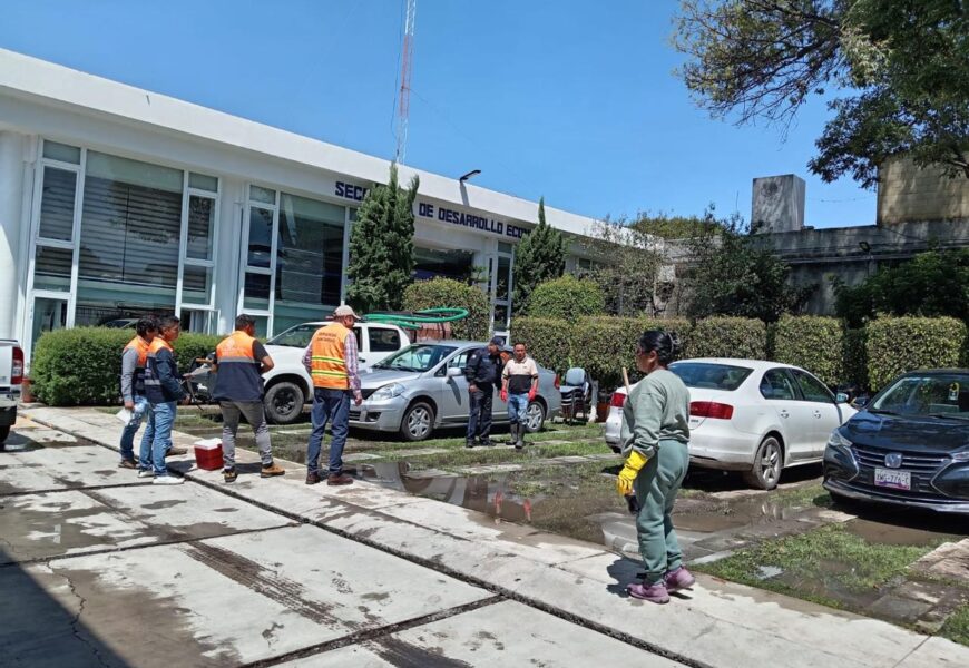 Brigadas de fomento sanitario en Tlaxcala actúan tras intensas lluvias