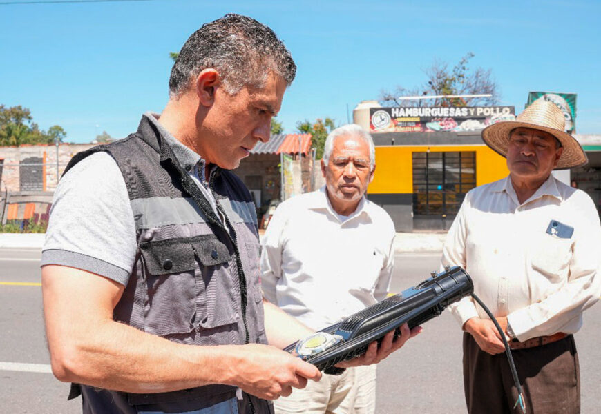 Construcción de alumbrado público en Tlaxcala