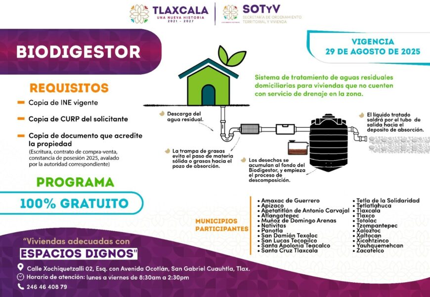 Programa de Biodigestores llega a Tlaxcala