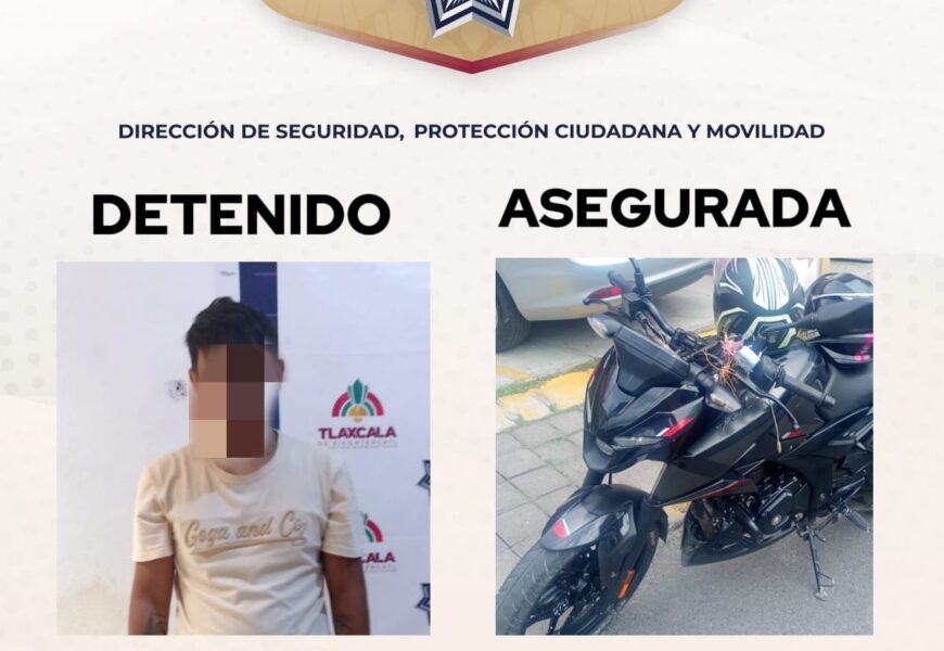 Motocicleta robada recuperada en Tlaxcala tras operativo policial en carretera Ocotlán-Santa Ana Motocicleta robada recuperada en Tlaxcala tras operativo policial en carretera Ocotlán-Santa Ana