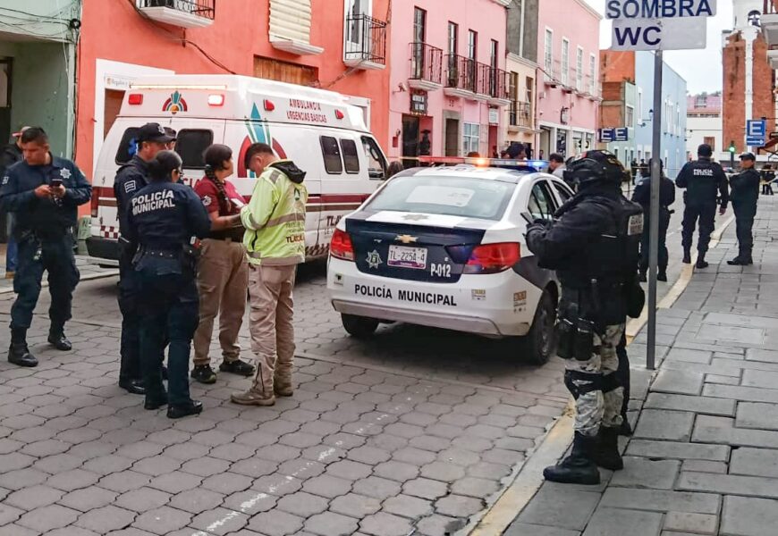Policía municipal de Tlaxcala actúa tras detonaciones en taller de joyería