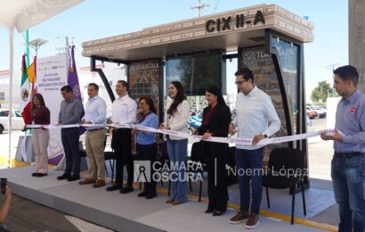 Paradero inteligente Tlaxcala inaugura primer modelo en Huamantla
