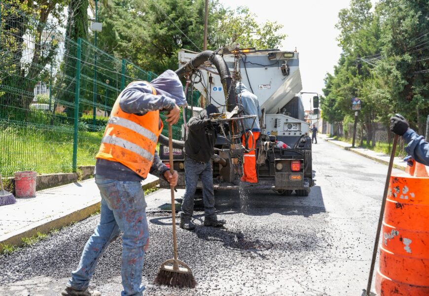 Bacheo en Tlaxcala con aditivo innovador busca mayor durabilidad