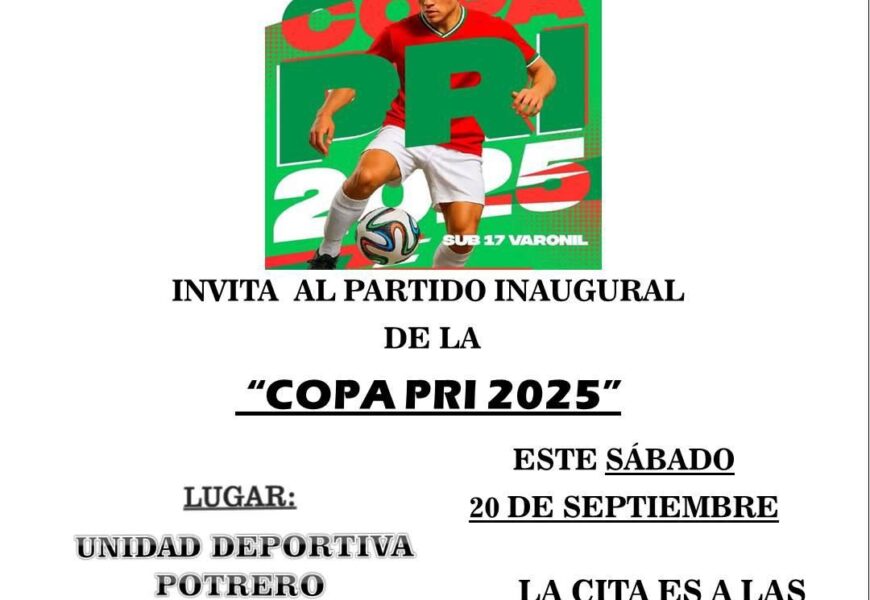 PRI Tlaxcala anuncia la Copa 2025 para jóvenes futbolistas