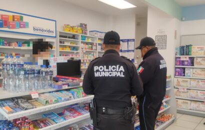 Atiende Policía de Apizaco reporte de robo en farmacia