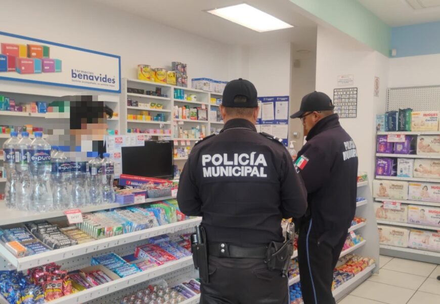 Atiende Policía de Apizaco reporte de robo en farmacia
