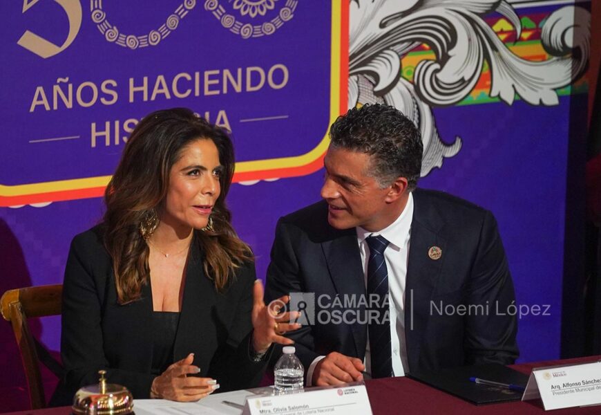 Alcalde de Tlaxcala acude al Sorteo Superior de lotería que celebra 500 años de Tlaxcala