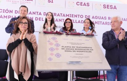 Lorena Cuéllar entrega planta tratadora en hospitales