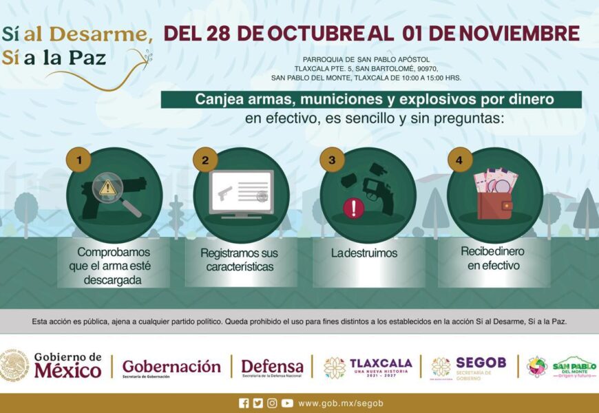 Campaña Sí al Desarme Sí a la paz llega a San Pablo del Monte