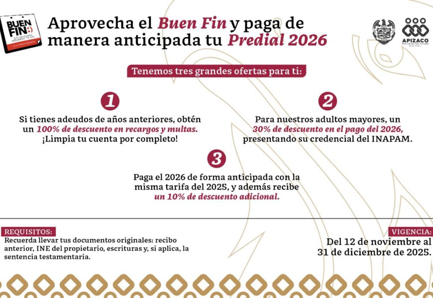 Campaña de Pago Anticipado del Predial 2026 inicia en Apizaco Campaña de Pago Anticipado del Predial 2026 inicia en Apizaco