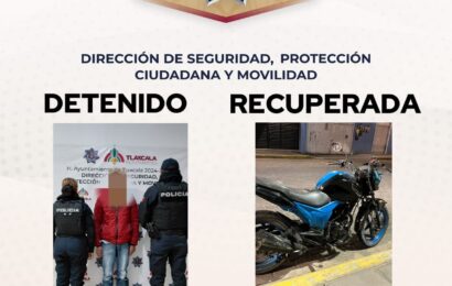 Policía de Tlaxcala detiene presunto ladrón tras patrullaje