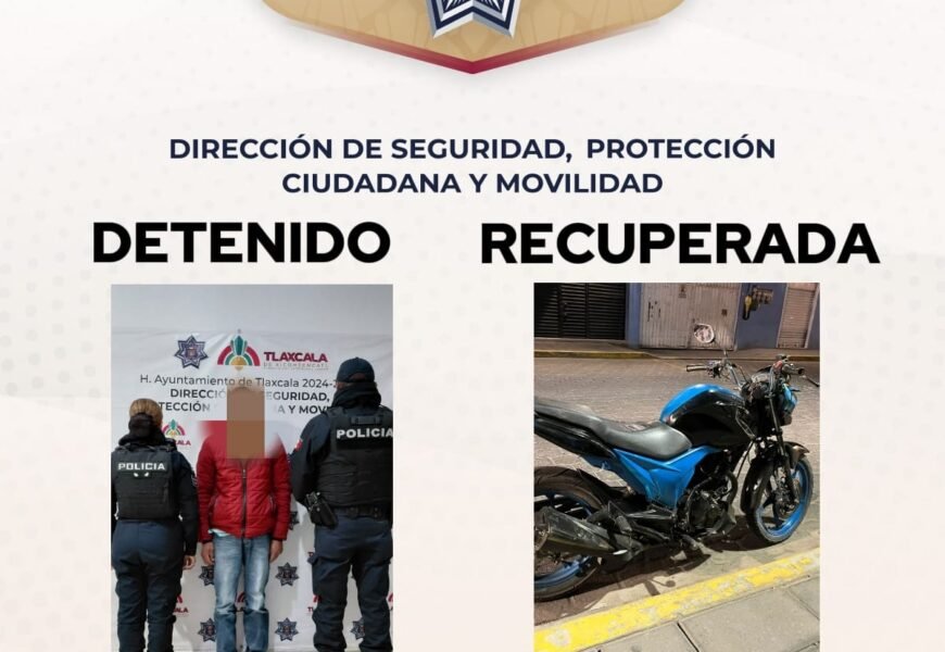 Policía de Tlaxcala detiene presunto ladrón tras patrullaje