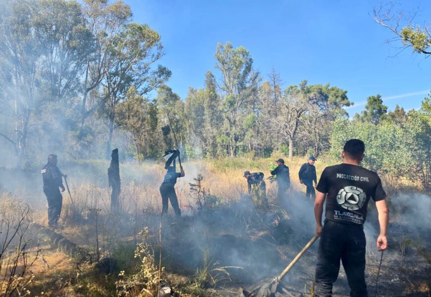 Ayuntamiento de Tlaxcala trabaja para mitigar incendio