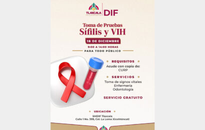 Jornada gratuita de pruebas de VIH y sífilis en Tlaxcala Jornada gratuita de pruebas de VIH y sífilis en Tlaxcala