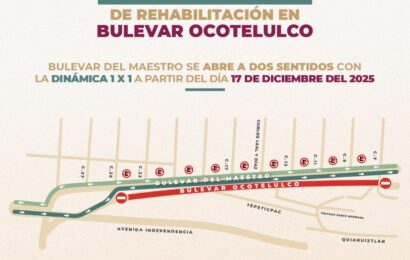 Operará Bulevar del Maestro en doble sentido por trabajos viales