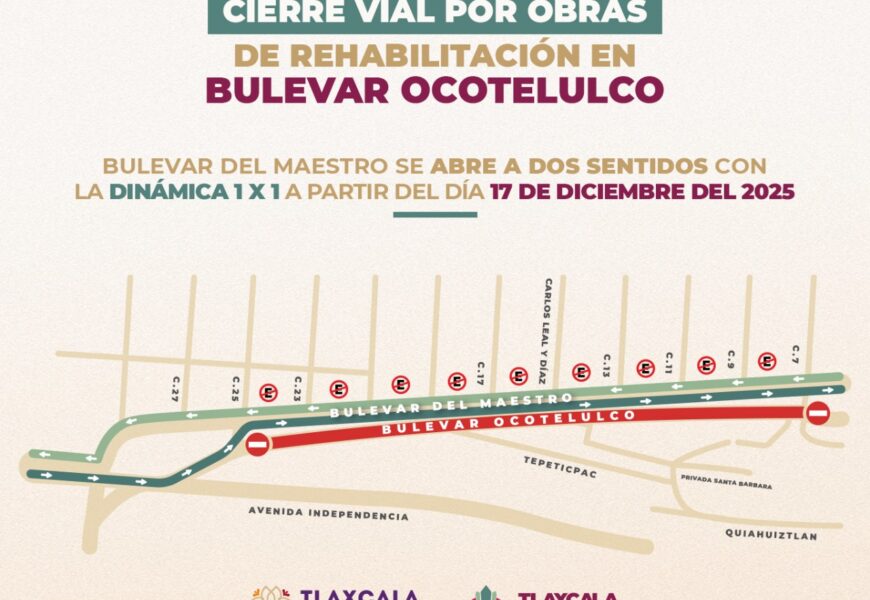 Operará Bulevar del Maestro en doble sentido por trabajos viales