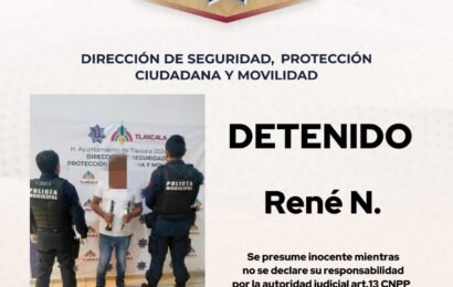 Detiene Policía Municipal de Tlaxcala a hombre por supuesto robo Detiene Policía Municipal de Tlaxcala a hombre por supuesto robo