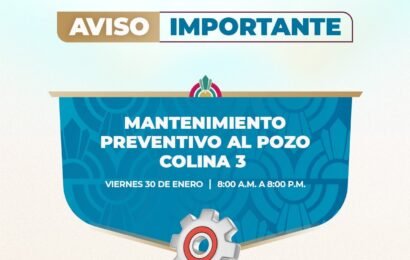 Mantenimiento pozo Colina 3 en Tlaxcala