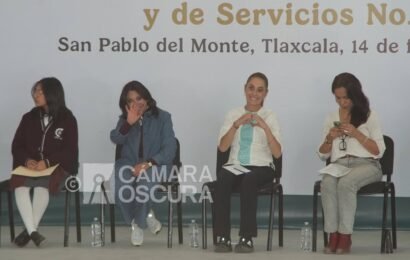 Visita de Claudia Sheinbaum al CBTIS 153 reunió a estudiantes en San Pablo del Monte