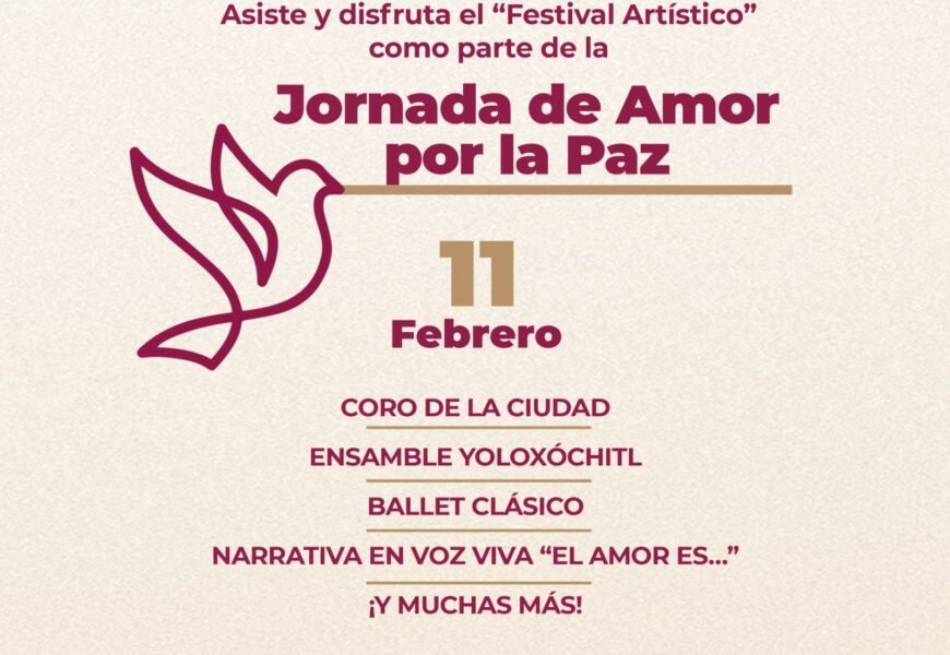Jornada de Amor por la Paz  se realizará el 11 de febrero en Tlaxcala