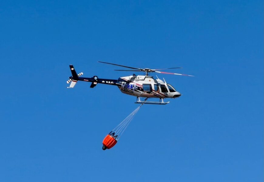 SSC despliega helicóptero “Malinche” para sofocar incendio